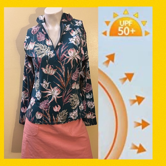 Hill Swim Hill Long Sleeve 4 Zip Floral Rash Guard